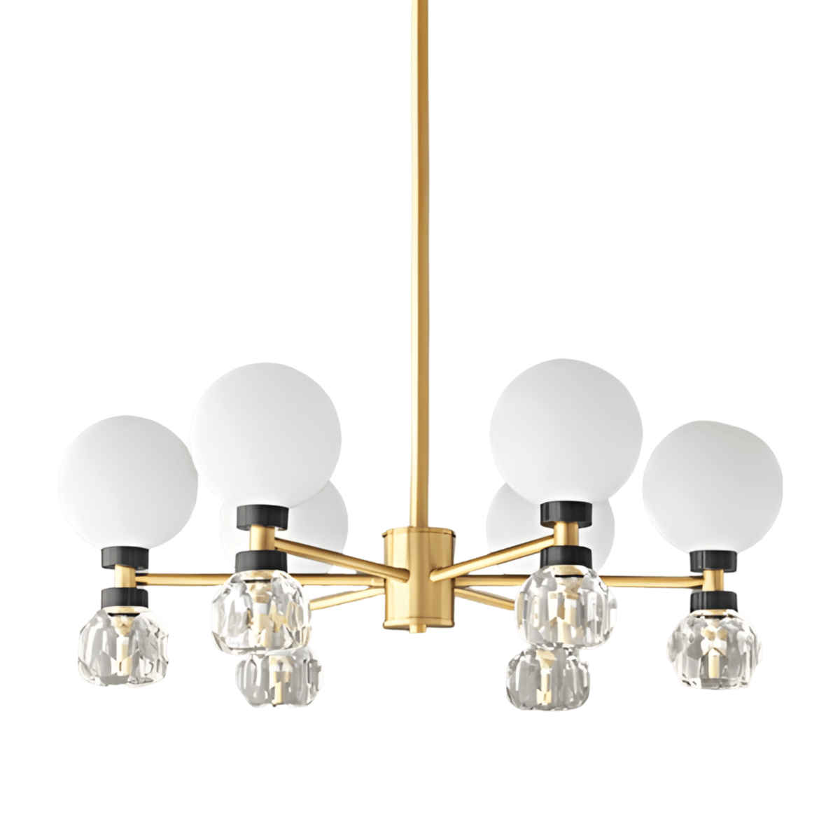 Luminária Pendente Lustre Moderna Minimalista Globos Cristal Quincy - Ø66cm / Branco Quente (3000K)