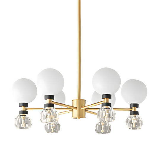 Luminária Pendente Lustre Moderna Minimalista Globos Cristal Quincy