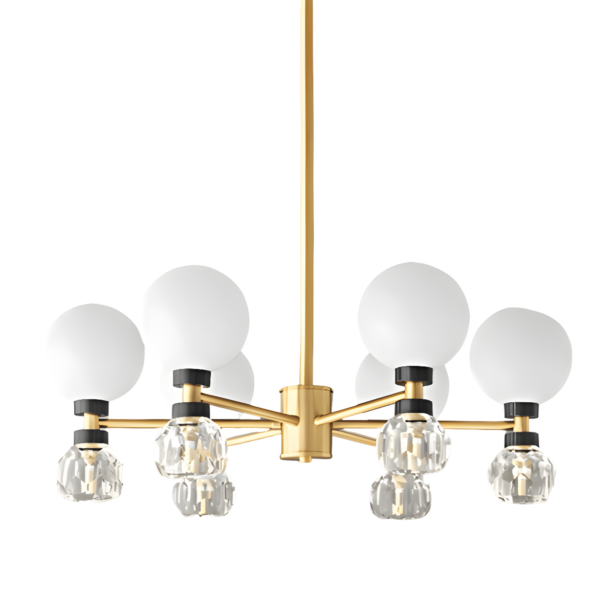 Luminária Pendente Lustre Moderna Minimalista Globos Cristal Quincy