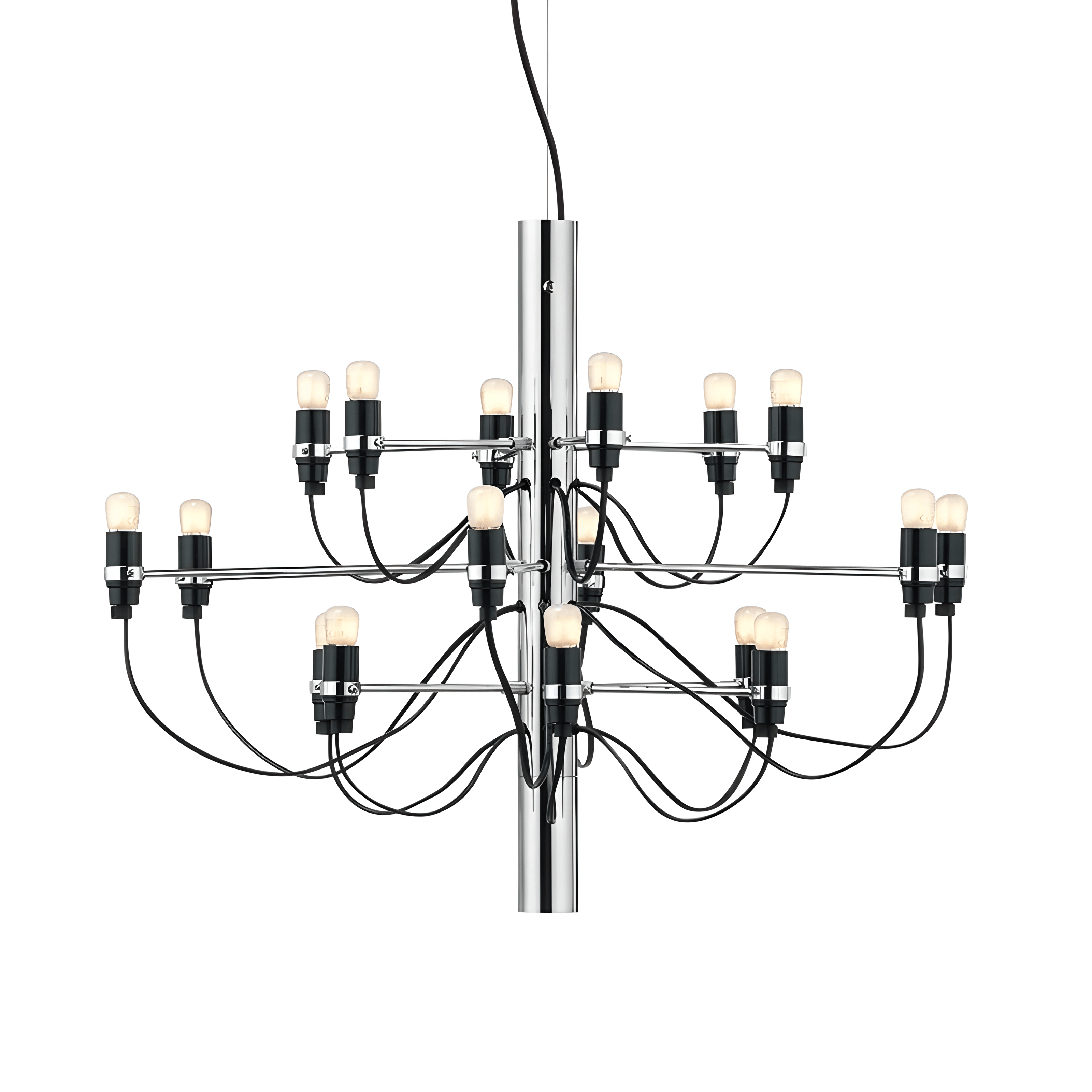 Luminária Pendente Lustre Moderna Minimalista Metal Sona - Ø69x51cm / Prata / Branco Quente (3000K)