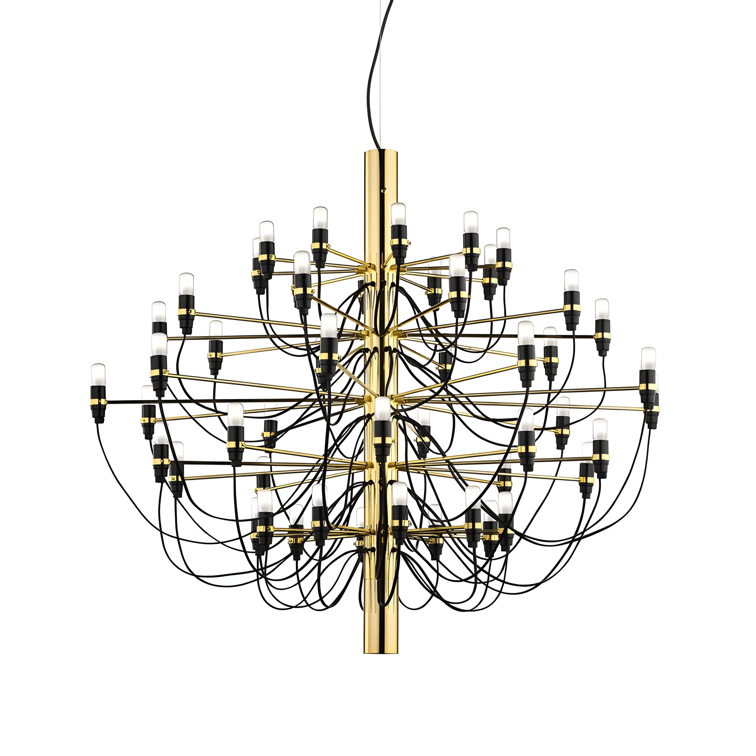 Luminária Pendente Lustre Moderna Minimalista Metal Sona - Ø100x88cm / Dourado / Branco Quente (3000K)