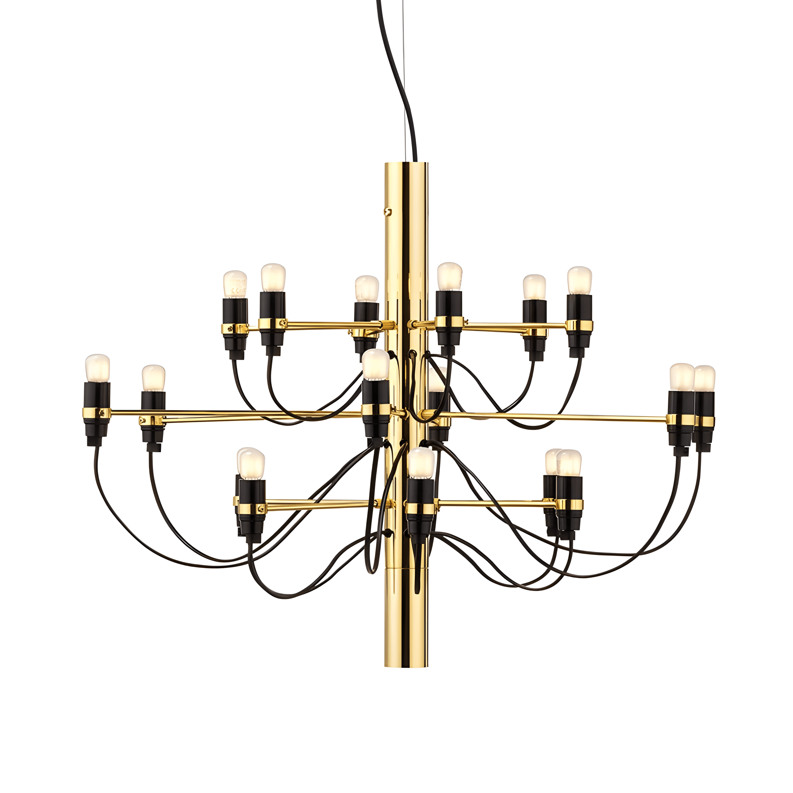 Luminária Pendente Lustre Moderna Minimalista Metal Sona - Ø69x51cm / Dourado / Branco Quente (3000K)