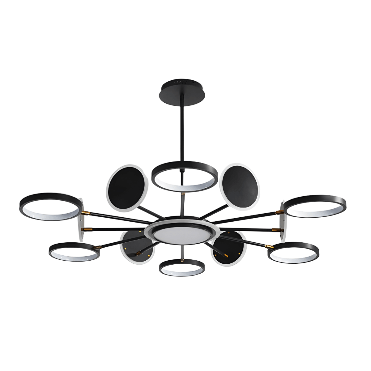 Luminária Pendente Lustre Moderno Minimalista Metal LED Hands - Preto / Ø120cm