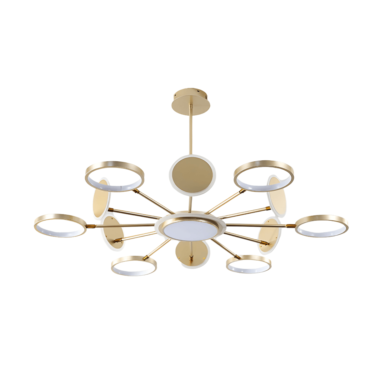 Luminária Pendente Lustre Moderno Minimalista Metal LED Hands - Dourado / Ø120cm