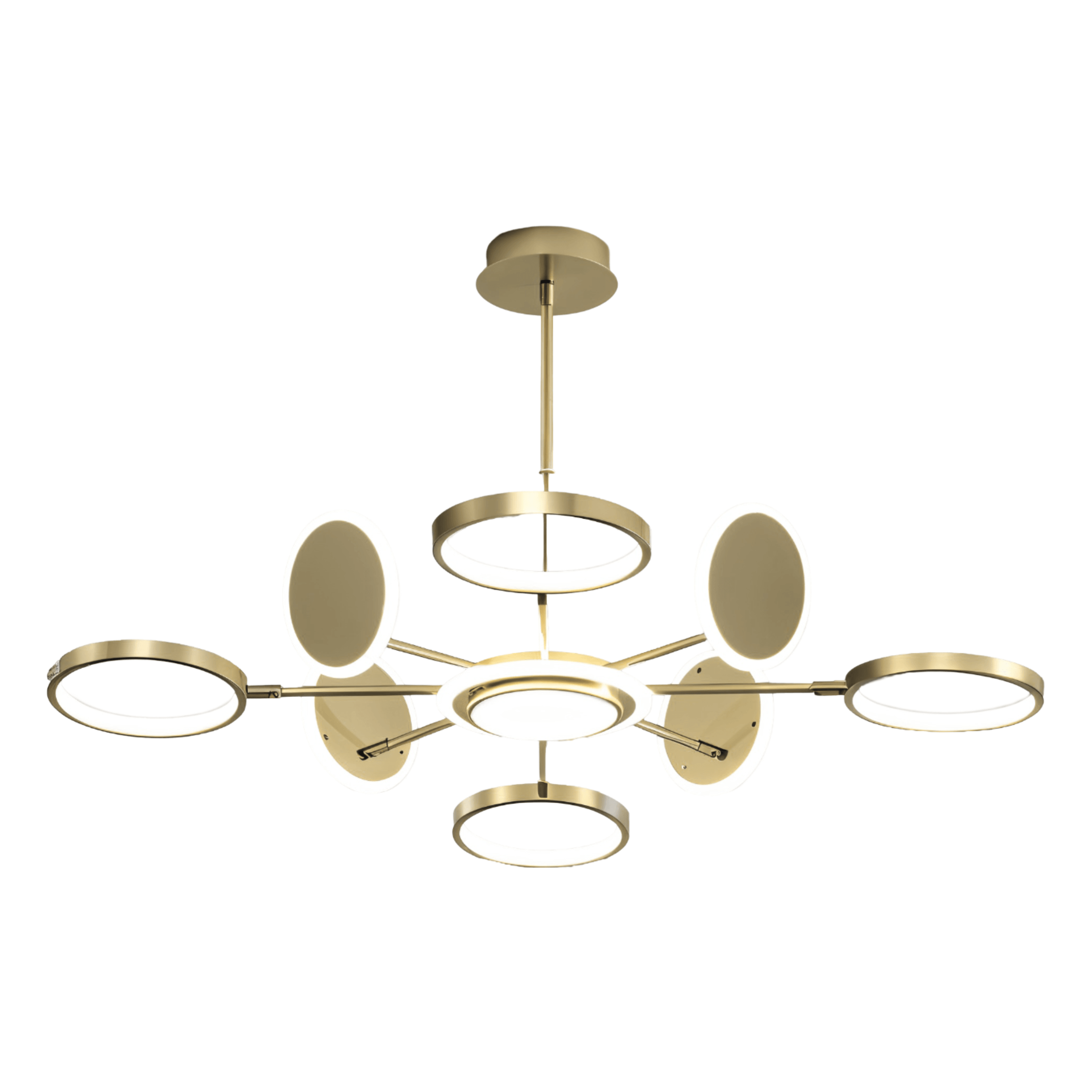 Luminária Pendente Lustre Moderno Minimalista Metal LED Hands - Dourado / Ø100cm