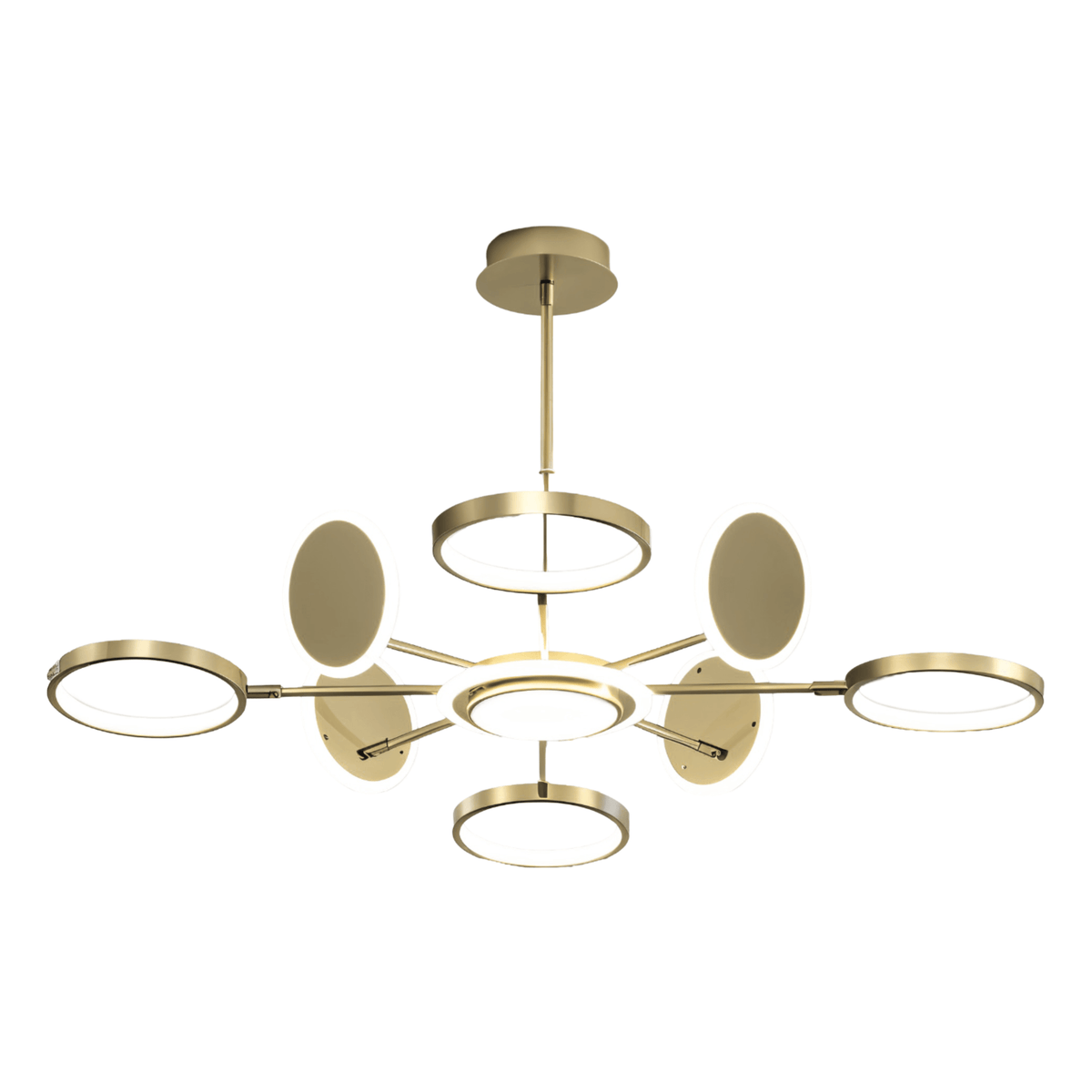 Luminária Pendente Lustre Moderno Minimalista Metal LED Hands - Dourado / Ø100cm