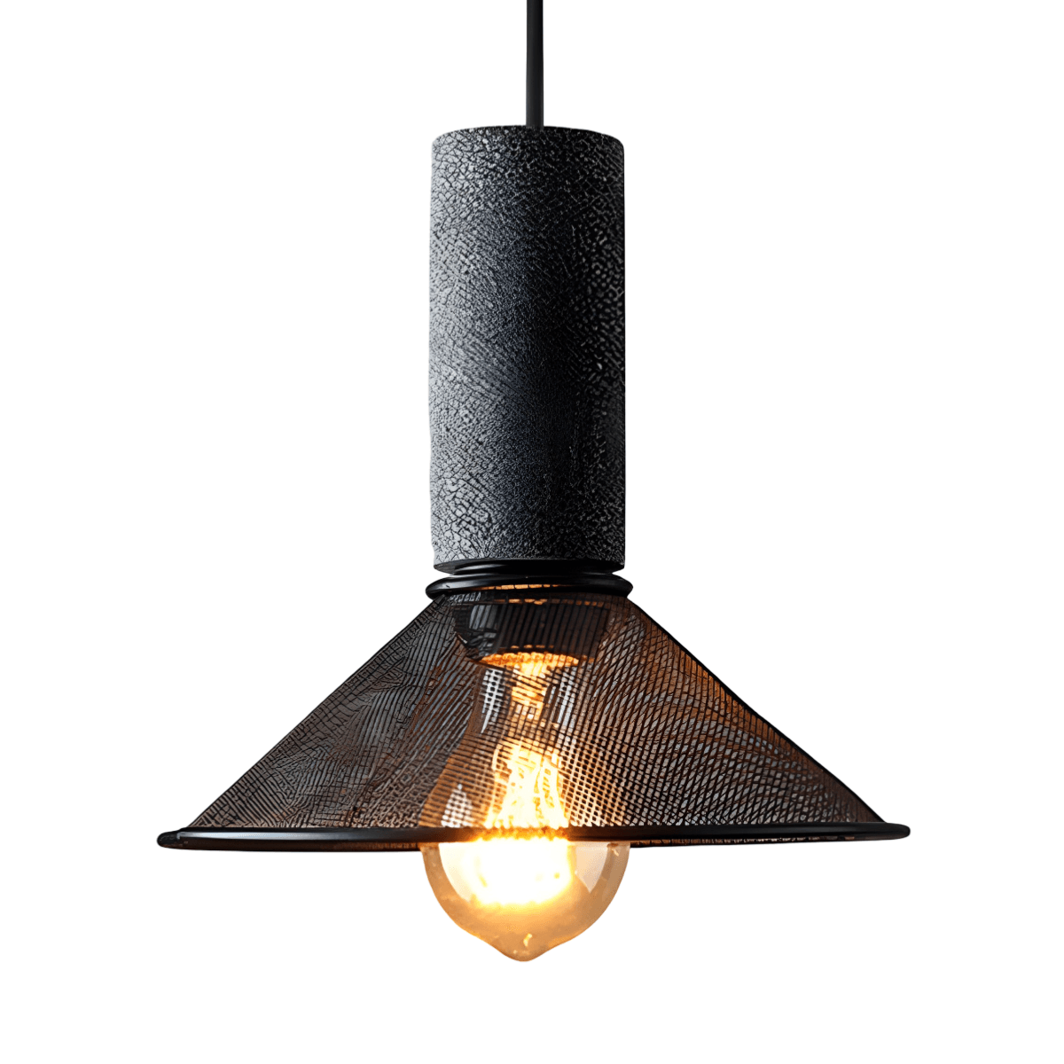 Luminária Pendente Moderna Industrial Metal Granilite Aramado Razzi - Ø21,5x21cm