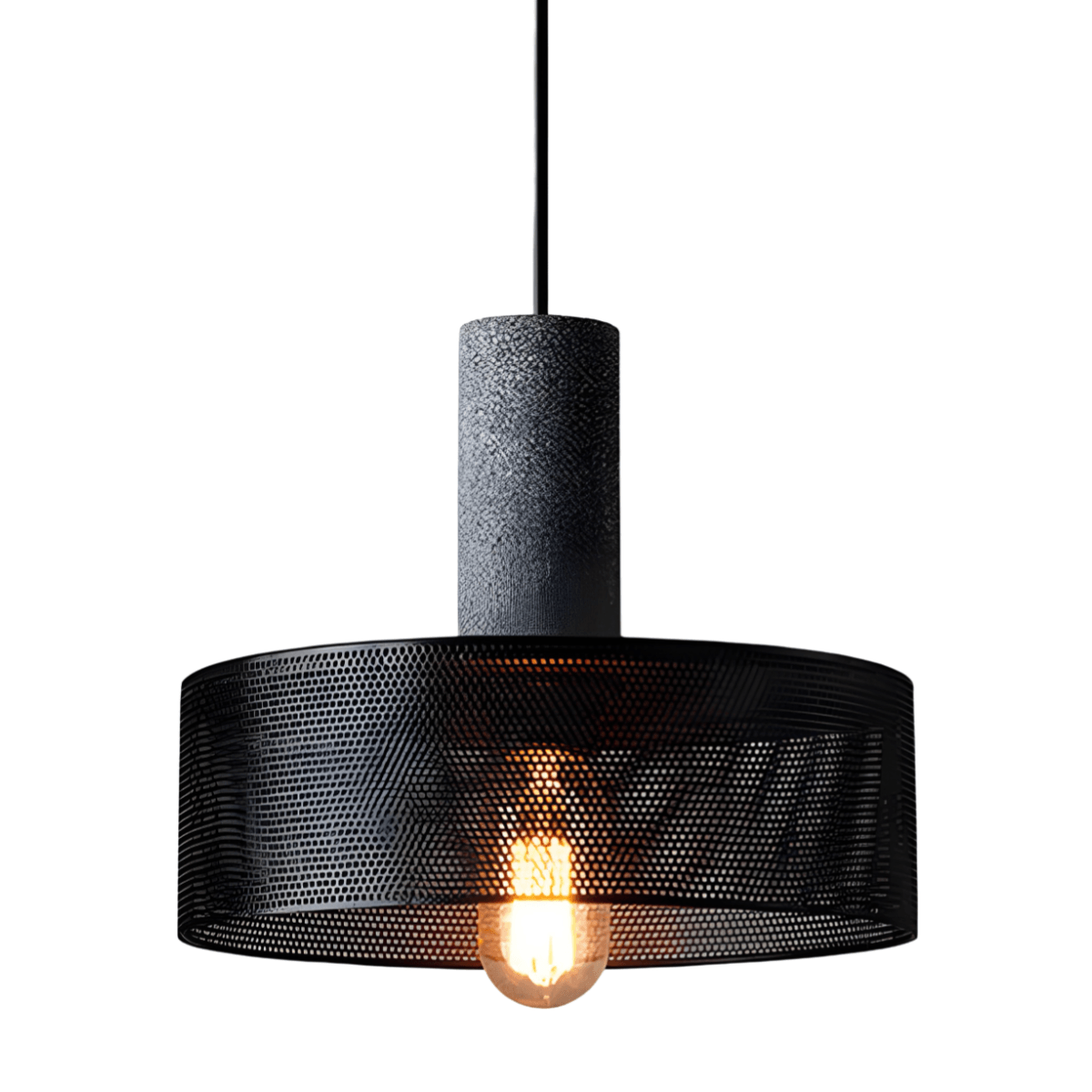 Luminária Pendente Moderna Industrial Metal Granilite Aramado Razzi - Ø25x21cm