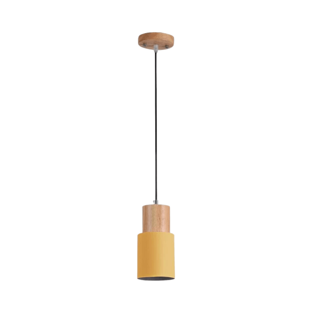 Luminária Pendente Moderna Minimalista Clips - Amarelo e Natural