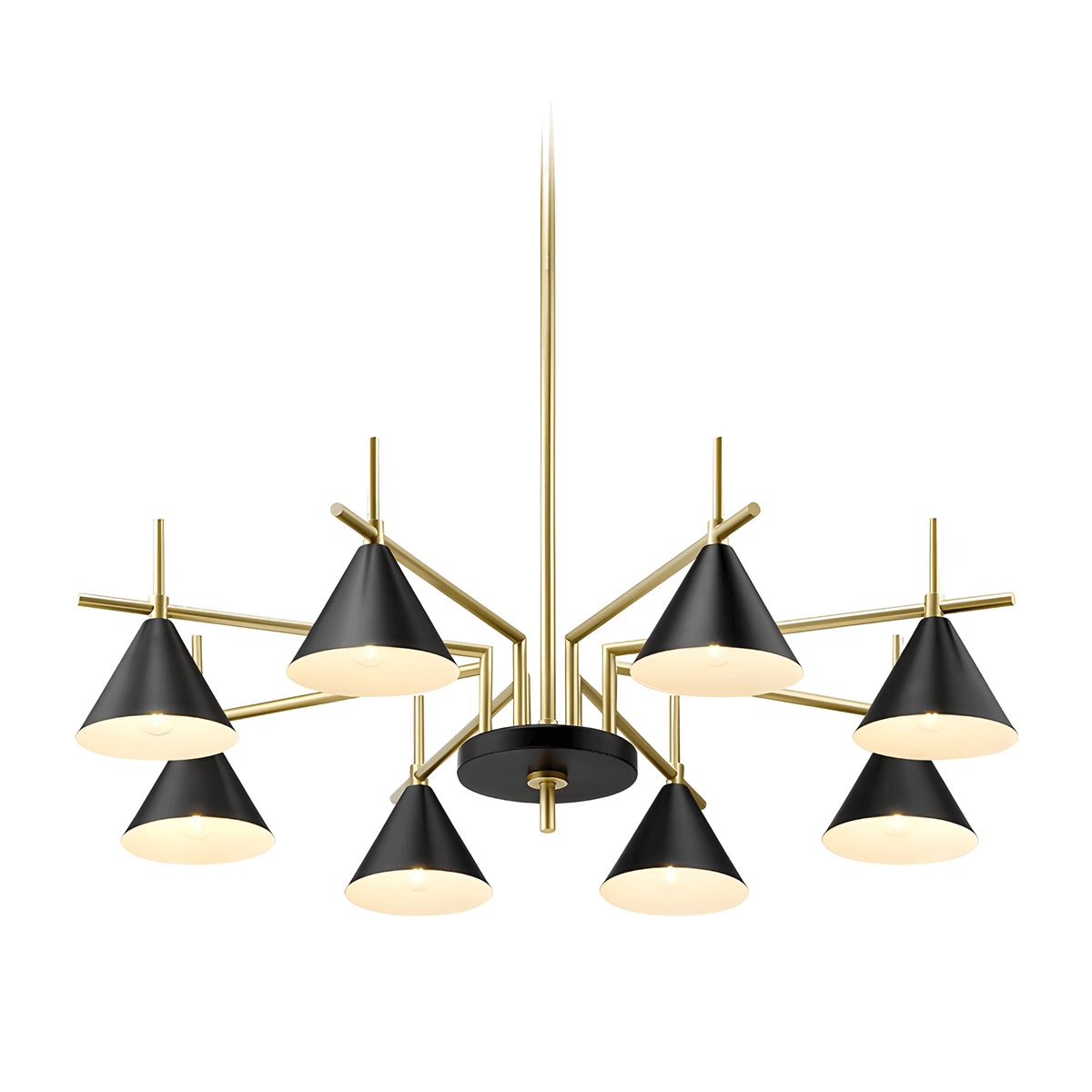 Luminária Pendente Moderna Minimalista Cúpulas Metal Oren - Preto / Ø120cm