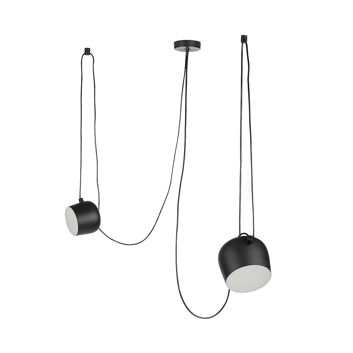 Luminária Pendente Moderna Minimalista Fantasy 2 Cúpulas Preto Ø18cm - ORNE™ — decor studio