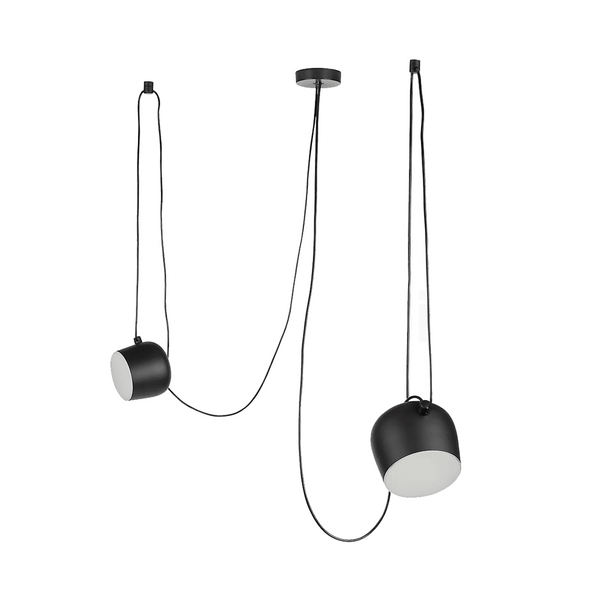 Luminária Pendente Moderna Minimalista Fantasy 2 Cúpulas Preto Ø18cm - ORNE™ — decor studio