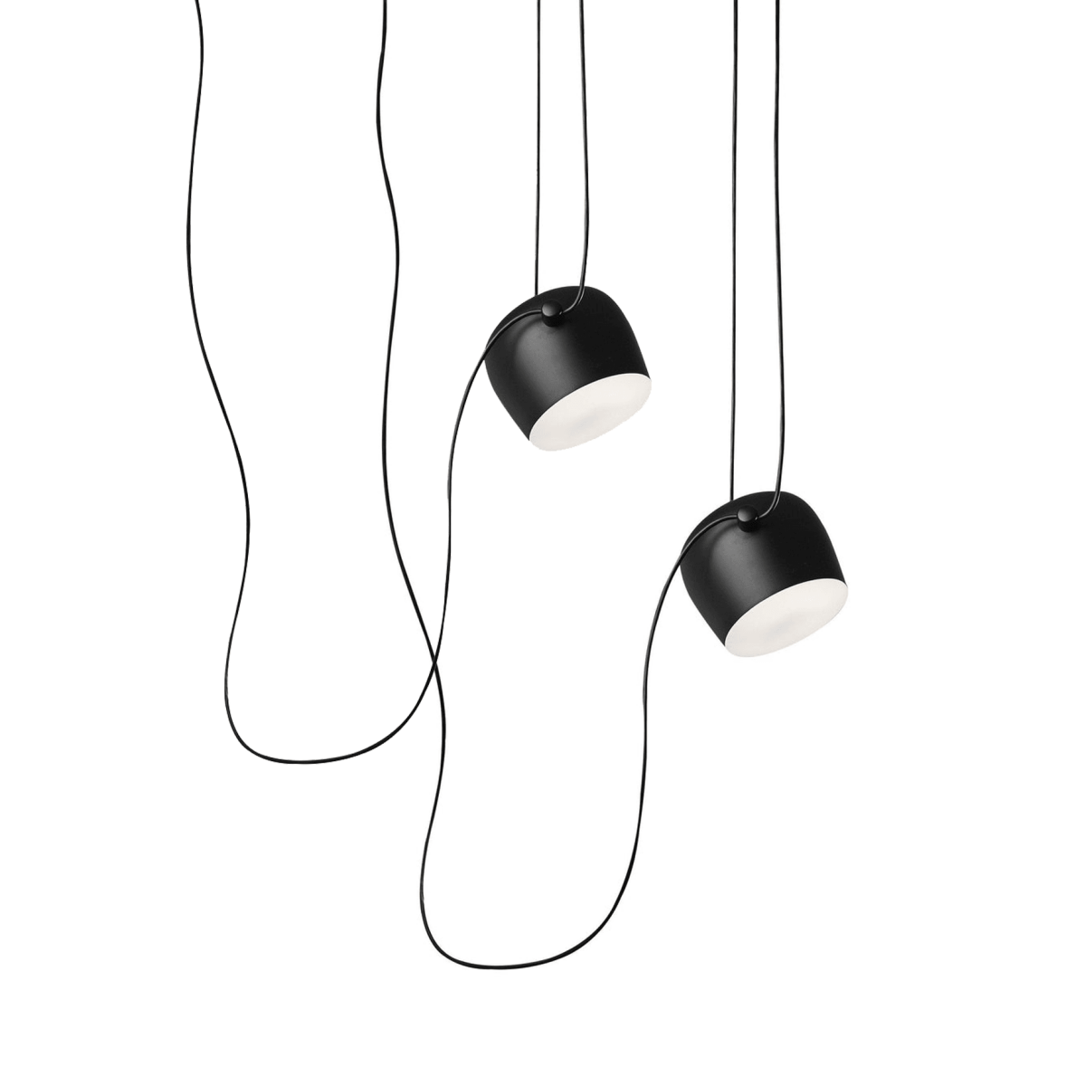 Luminária Pendente Moderna Minimalista Fantasy 2 Cúpulas Preto Ø24cm - ORNE™ — decor studio