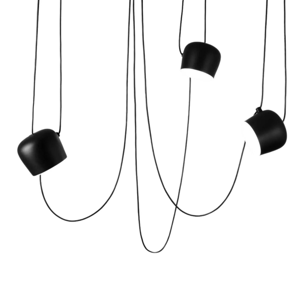 Luminária Pendente Moderna Minimalista Fantasy 3 Cúpulas Preto Ø18cm - ORNE™ — decor studio