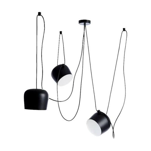 Luminária Pendente Moderna Minimalista Fantasy 3 Cúpulas Preto Ø24cm - ORNE™ — decor studio
