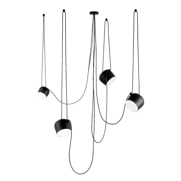 Luminária Pendente Moderna Minimalista Fantasy 4 Cúpulas Preto Ø18cm - ORNE™ — decor studio