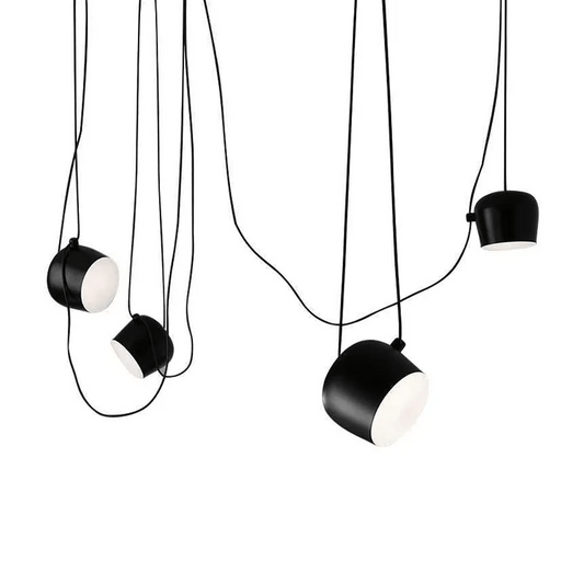 Luminária Pendente Moderna Minimalista Fantasy 4 Cúpulas Preto Ø24cm - ORNE™ — decor studio