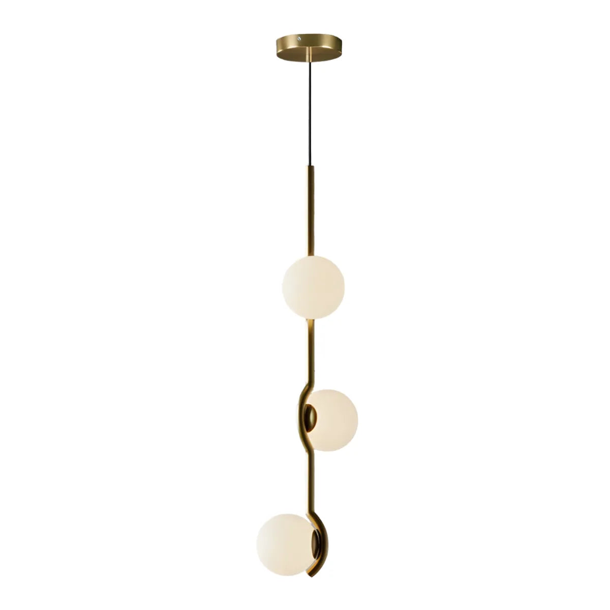 Luminária Pendente Moderna Minimalista Globo Bola Vidro Metal Capri - Dourado / Ø10cm / Branco Quente (3000K)