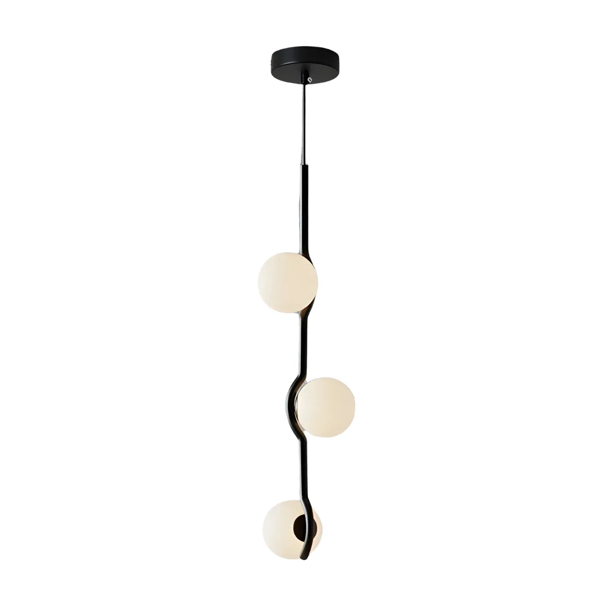 Luminária Pendente Moderna Minimalista Globo Bola Vidro Metal Capri - Preto / Ø10cm / Branco Quente (3000K)