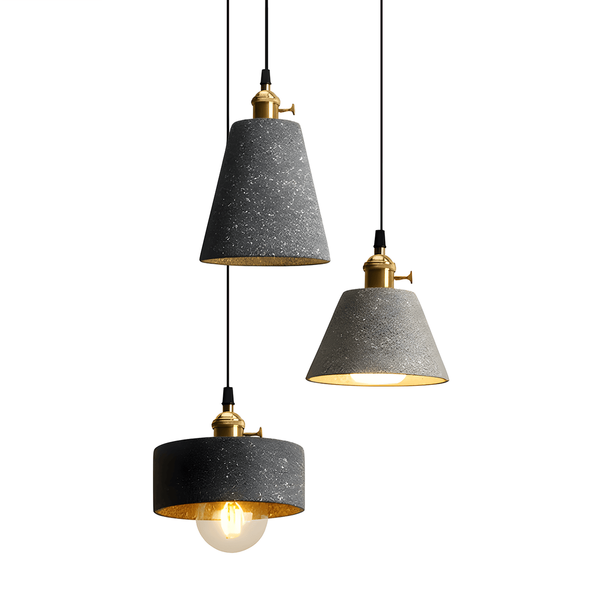 Luminária Pendente Moderna Minimalista Granilite Lumin - Preto / Ø16cm