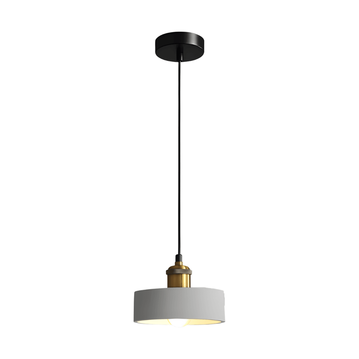 Luminária Pendente Moderna Minimalista Industrial Metal Flash - Ø16cm / Cinza / Branco Neutro (4000K)