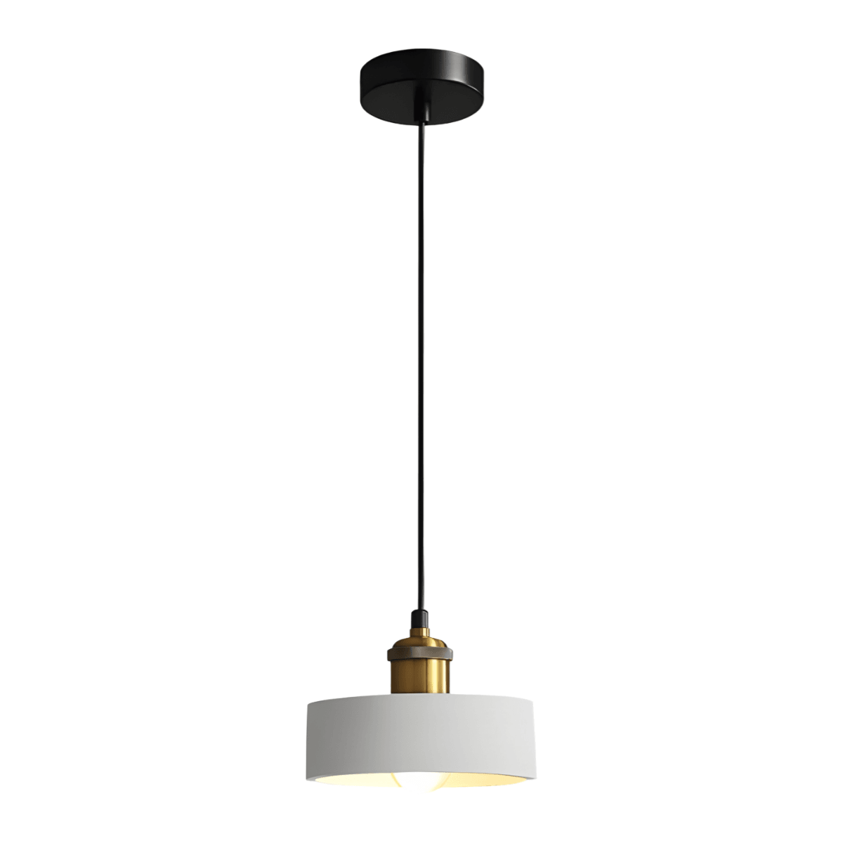 Luminária Pendente Moderna Minimalista Industrial Metal Flash - Ø16cm / Branco / Branco Neutro (4000K)