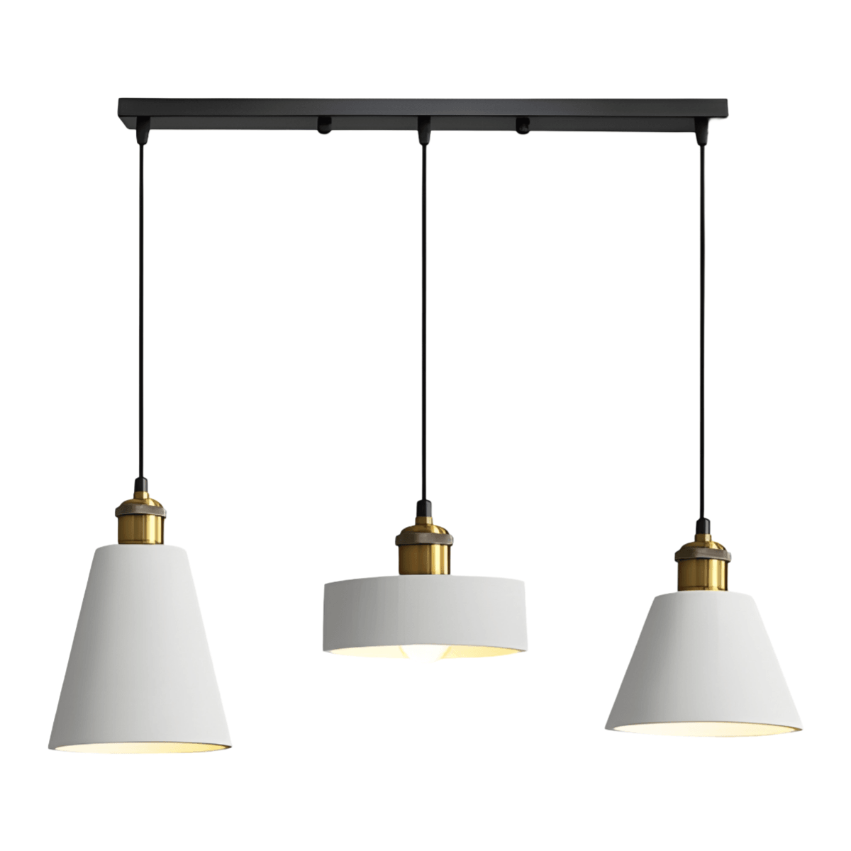 Luminária Pendente Moderna Minimalista Industrial Metal Flash - L70cm / Branco / Branco Neutro (4000K)