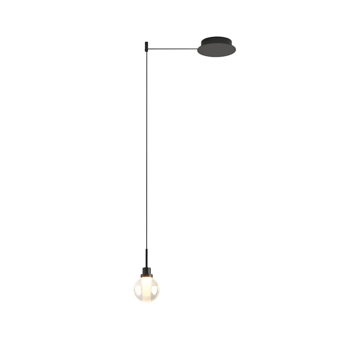 Luminária Pendente Moderna Minimalista LED Alumínio Vidro Tavo - Preto / Branco Quente (3000K)