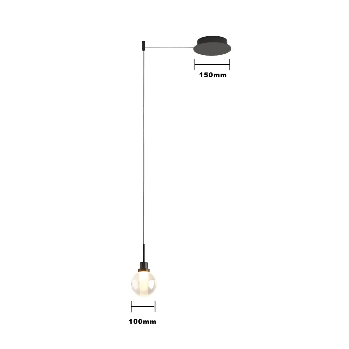 Luminária Pendente Moderna Minimalista LED Alumínio Vidro Tavo - Preto / Branco Quente (3000K)