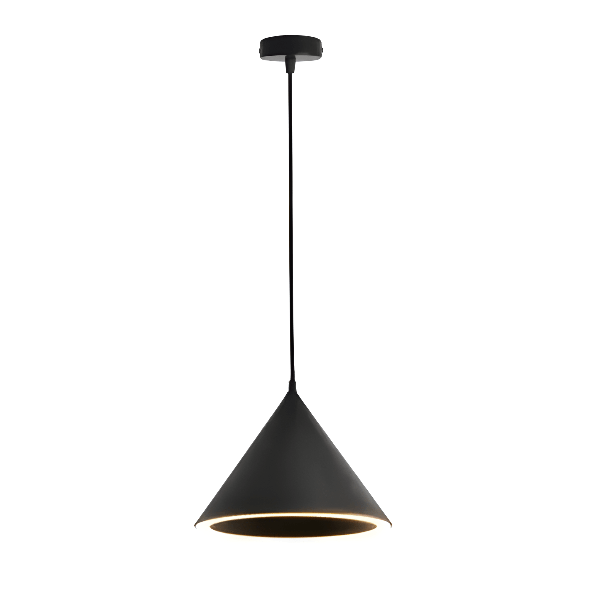 Luminária Pendente Moderna Minimalista LED Giza - Preto / Ø31cm / Branco Quente (3000K)