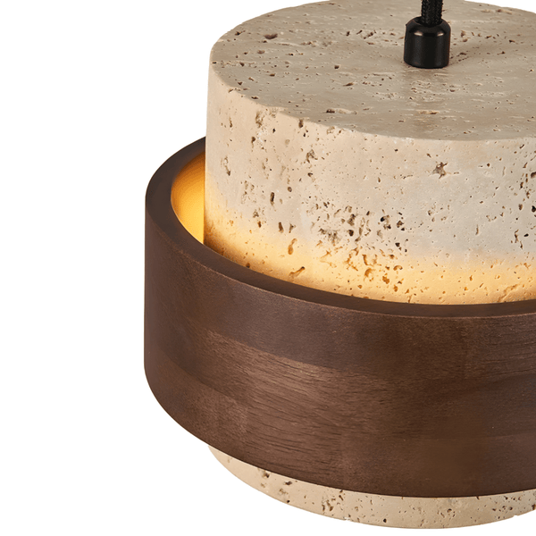 Luminária Pendente Moderna Minimalista LED Mármore Madeira Porgme - ORNE™ — decor studio