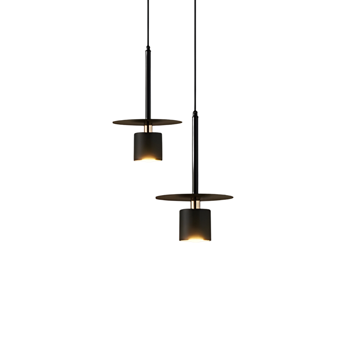 Luminária Pendente Moderna Minimalista LED Metal Ottega - A / Preto / 7W / Branco Quente (3000K)