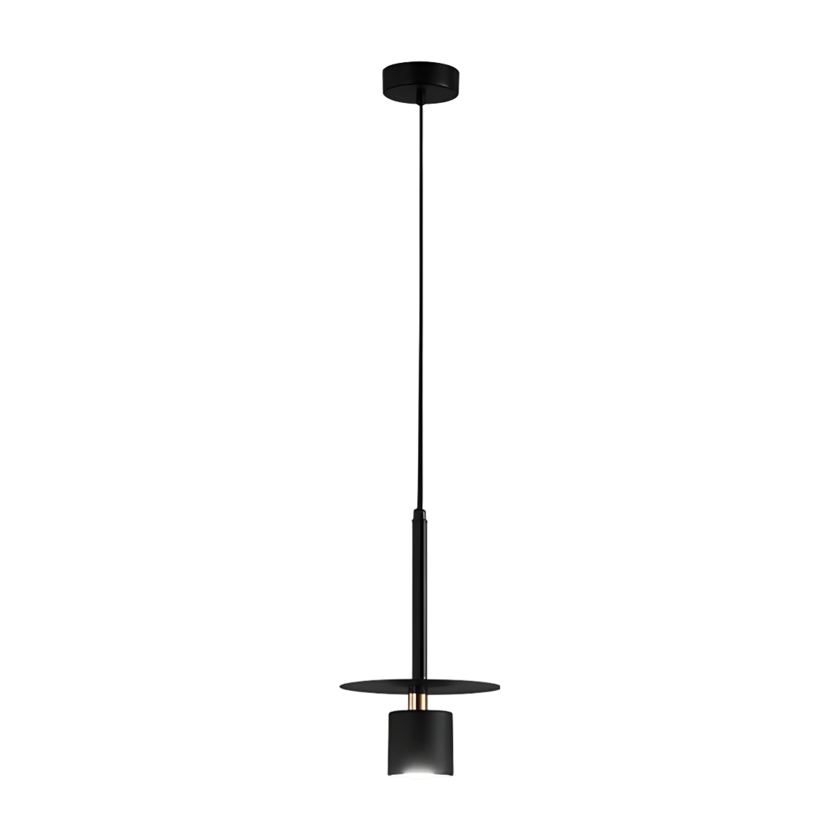 Luminária Pendente Moderna Minimalista LED Metal Ottega - A / Preto / 7W / Branco Quente (3000K)