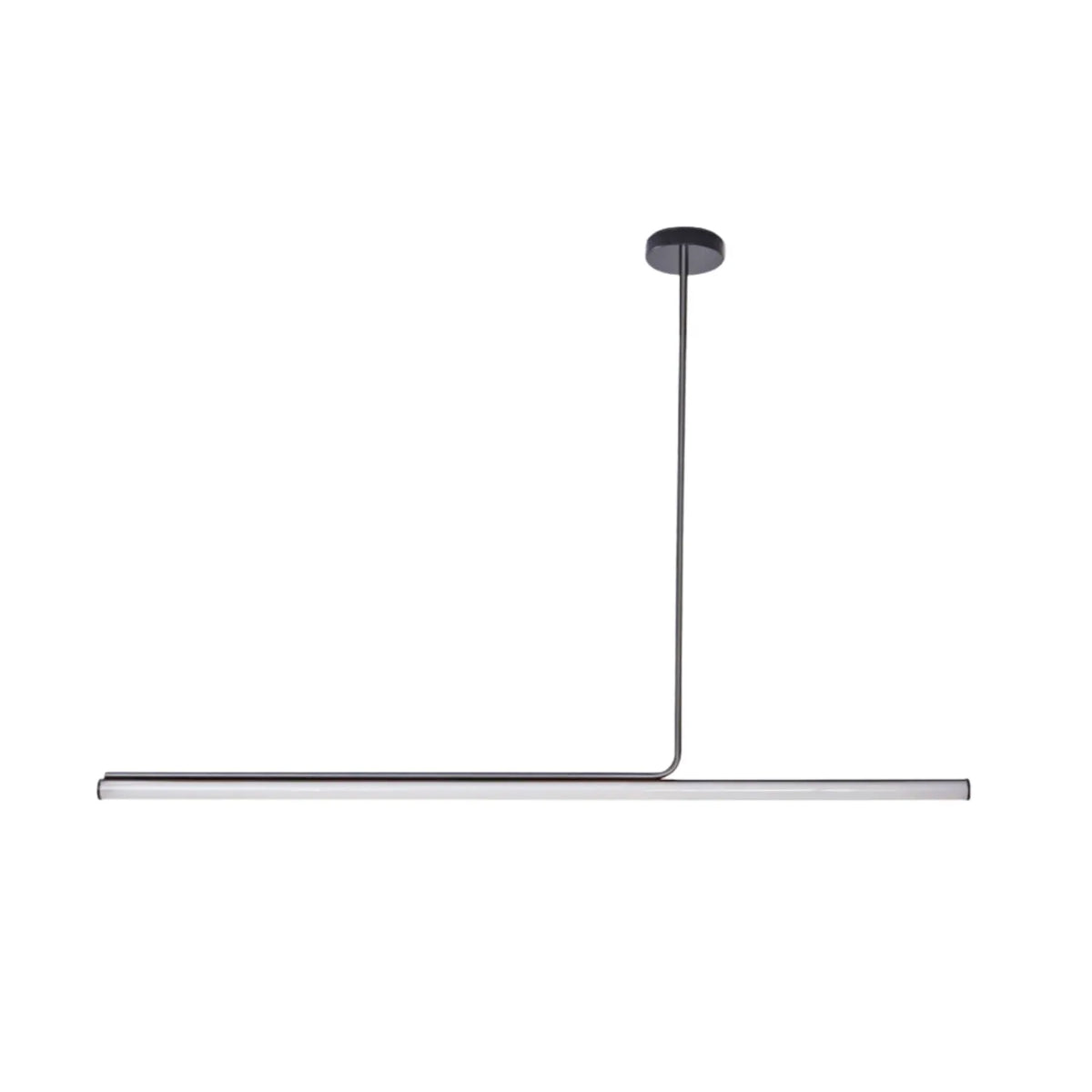 Luminária Pendente Moderna Minimalista Linear Metal LED Belga - 100cm / Preto / Dimerizável