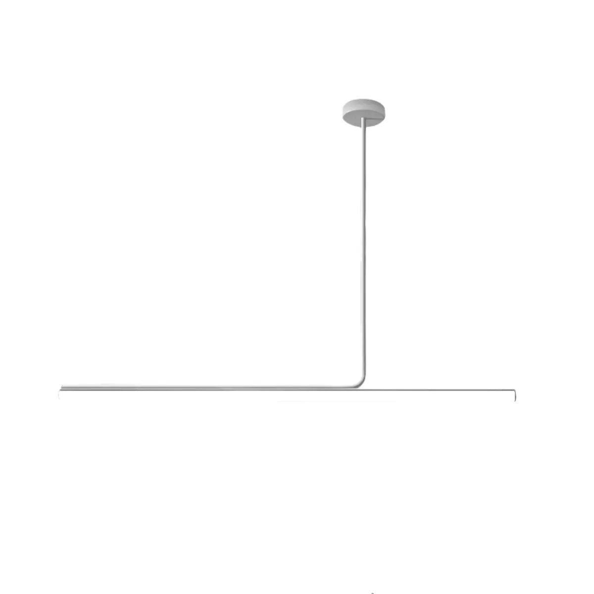 Luminária Pendente Moderna Minimalista Linear Metal LED Belga - 100cm / Branco / Dimerizável