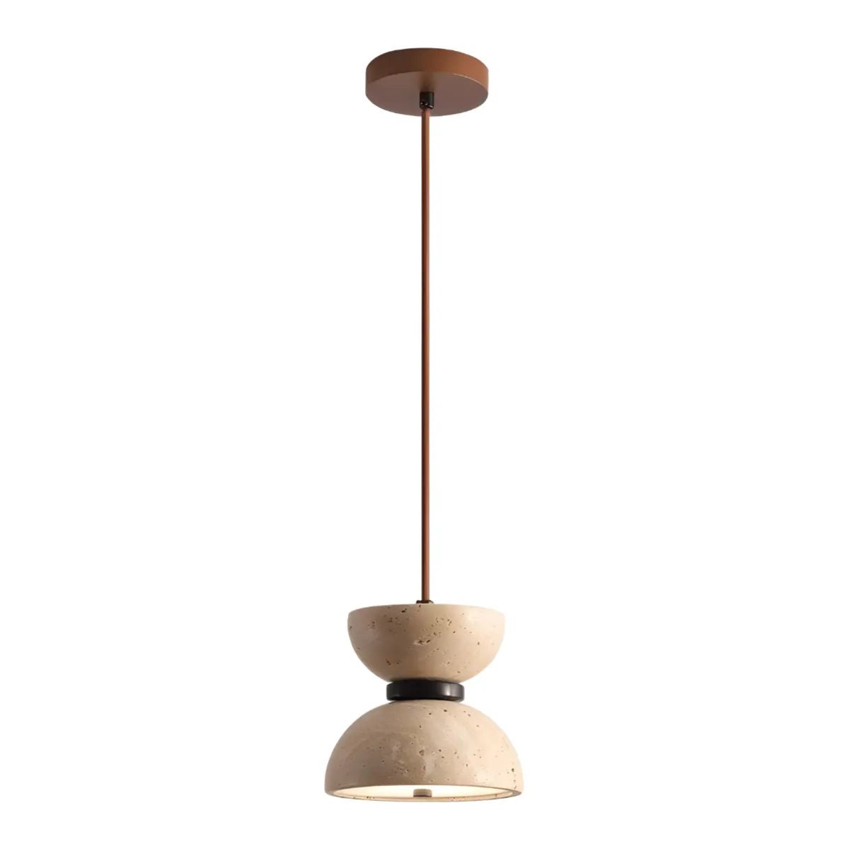 Luminária Pendente Moderna Minimalista Madeira Mármore Travertino Zyla - ORNE™ — decor studio