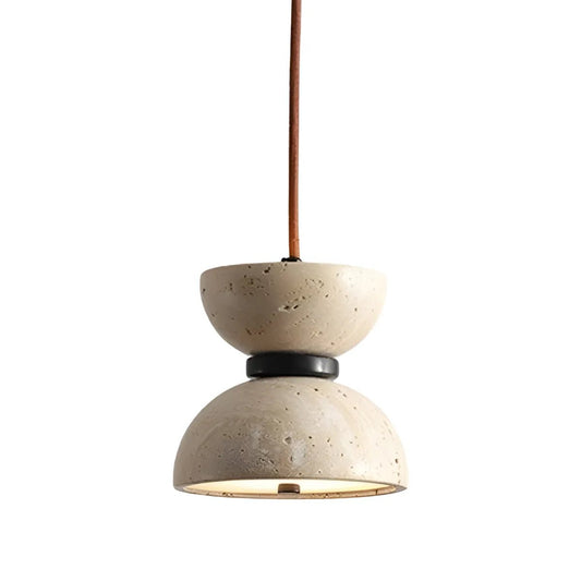 Luminária Pendente Moderna Minimalista Madeira Mármore Travertino Zyla - ORNE™ — decor studio