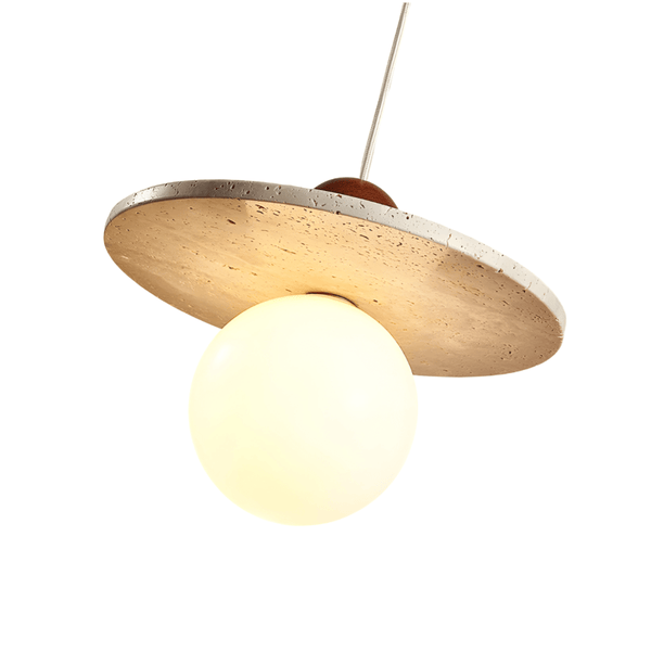 Luminária Pendente Moderna Minimalista Mármore Travertino Cantilo - ORNE™ — decor studio