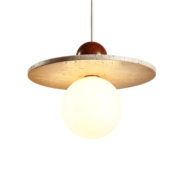 Luminária Pendente Moderna Minimalista Mármore Travertino Cantilo - ORNE™ — decor studio