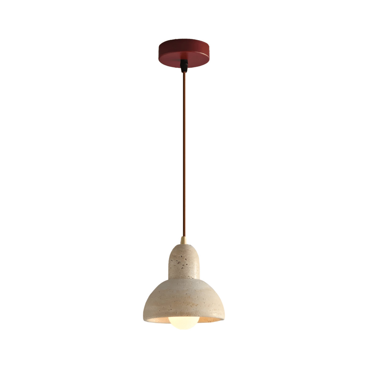 Luminária Pendente Moderna Minimalista Mármore Travertino Giacome - ORNE™ — decor studio