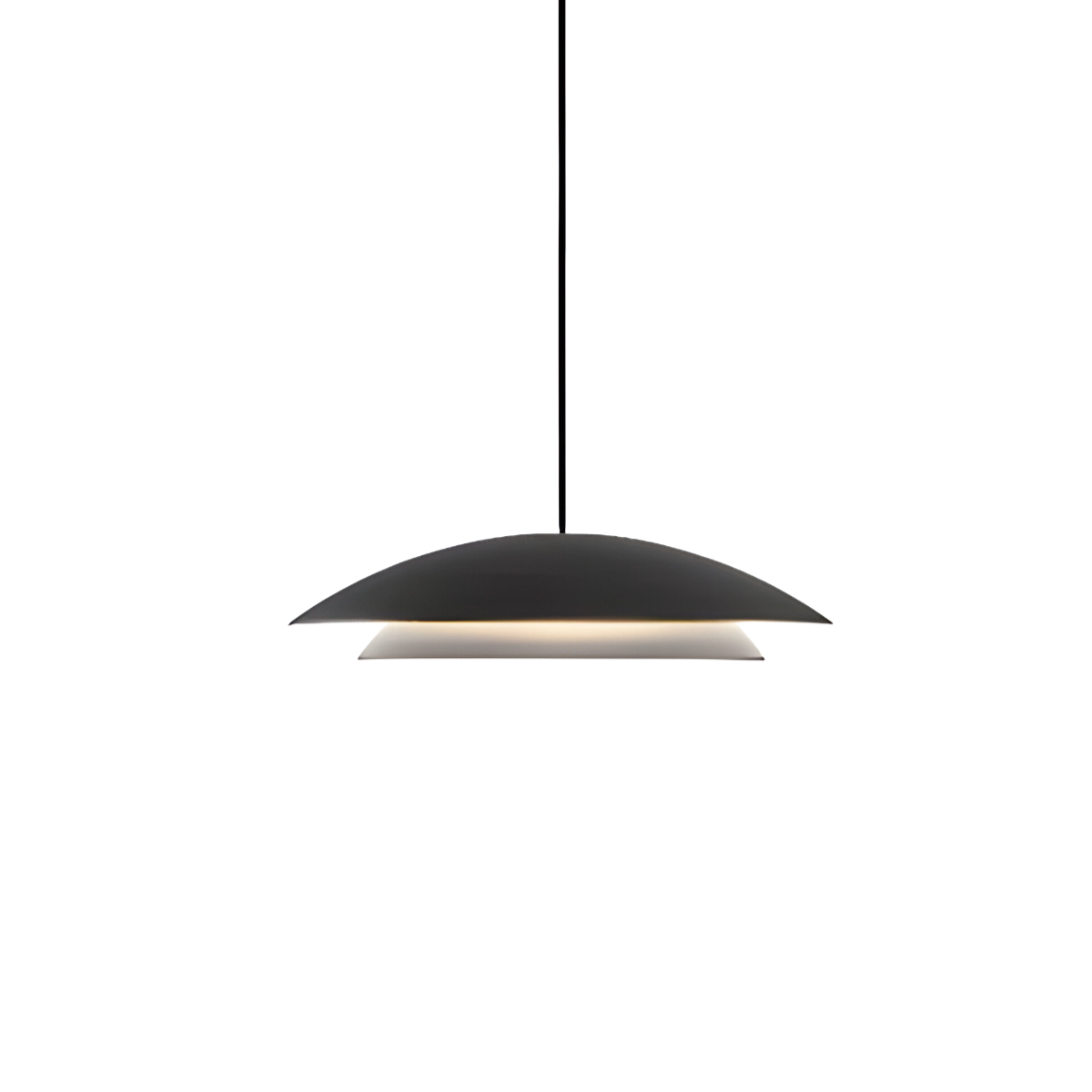 Luminária Pendente Moderna Minimalista Metal Baha - Preto e Branco / Branco Quente (3000K)