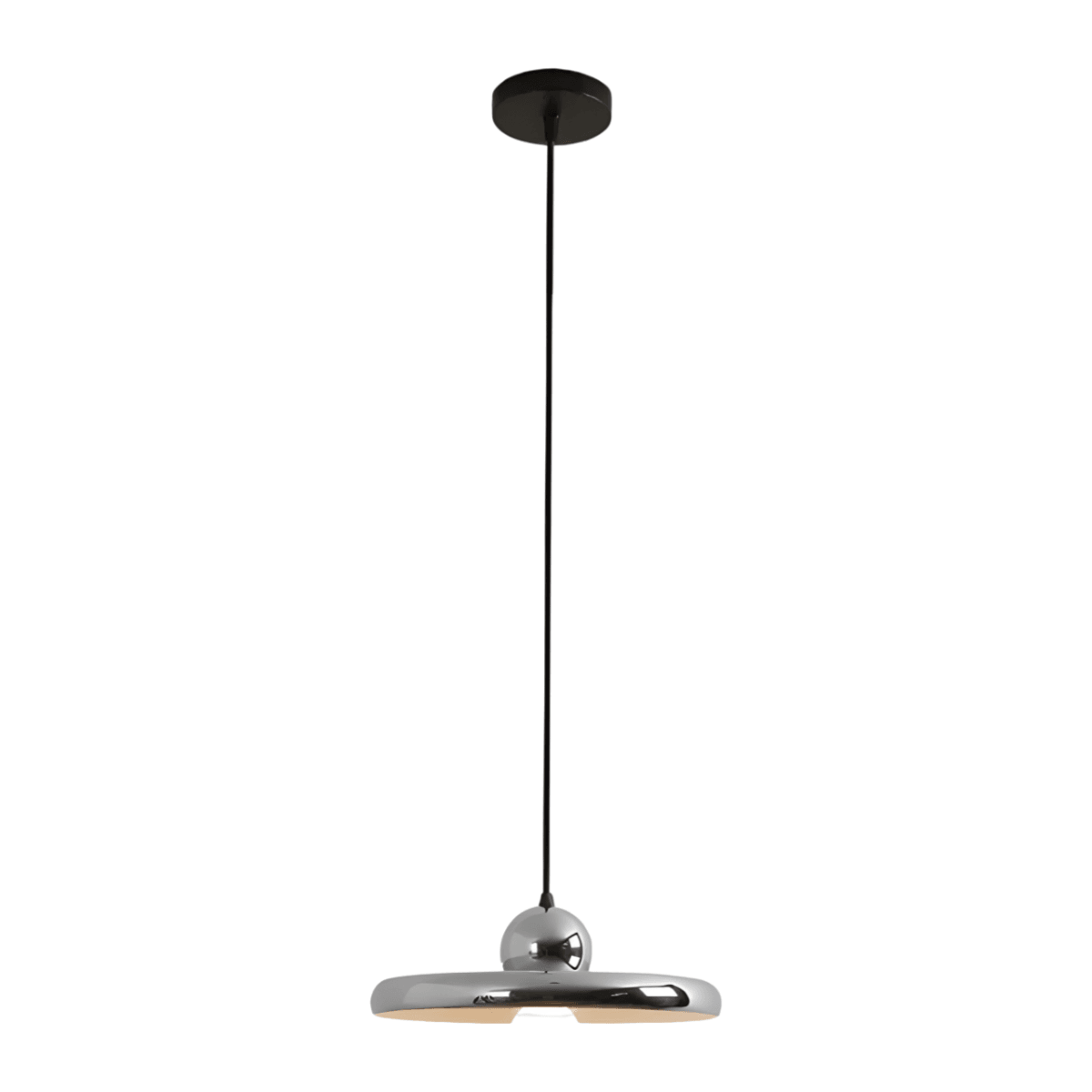 Luminária Pendente Moderna Minimalista Metal Dinky - Prata / Ø20cm / Branco Quente (3000K)