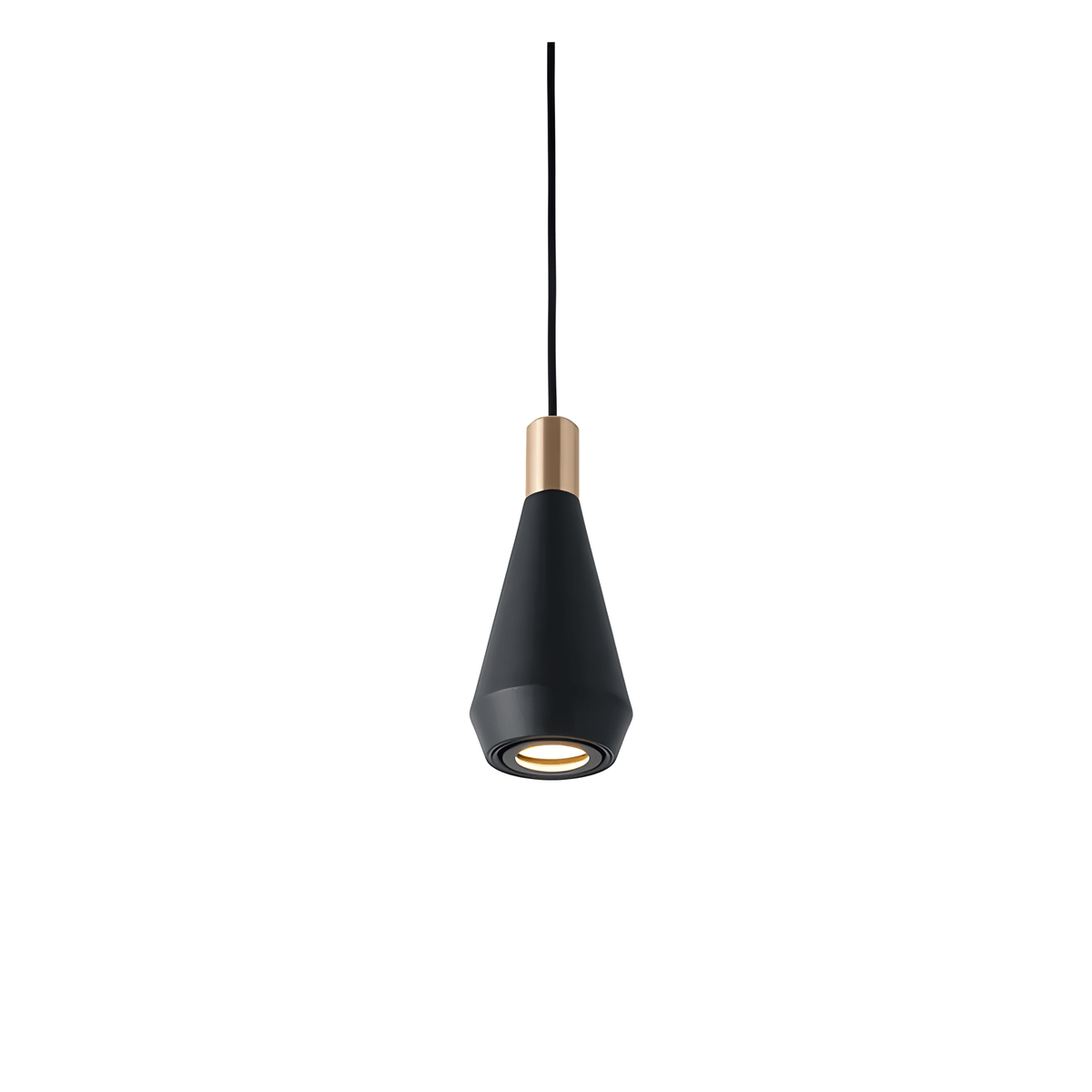 Luminária Pendente Moderna Minimalista Metal LED Lytor - Preto / Ø9x21cm / Branco Quente (3000K)