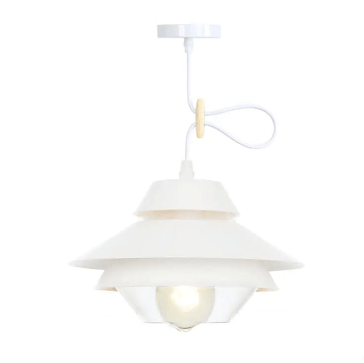 Luminária Pendente Moderna Minimalista Metal Vidro Color Fuy - Branco