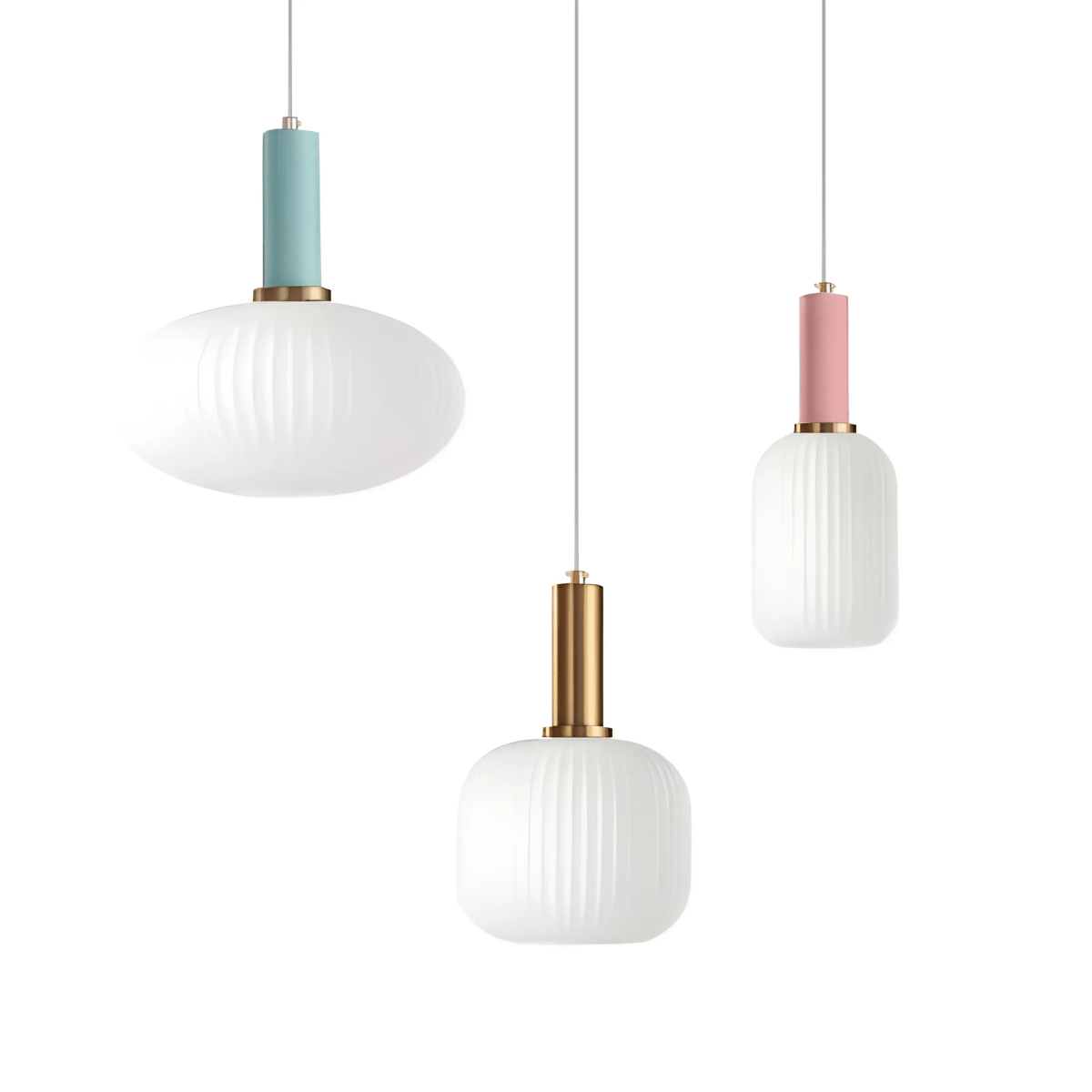 Luminária Pendente Moderna Minimalista Metal Vidro Colors Halo - ORNE™ — decor studio