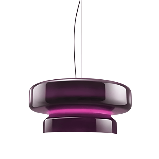 Luminária Pendente Moderna Minimalista Metal Vidro Densy - Ø40cm / Roxo / Branco Neutro (4000K)