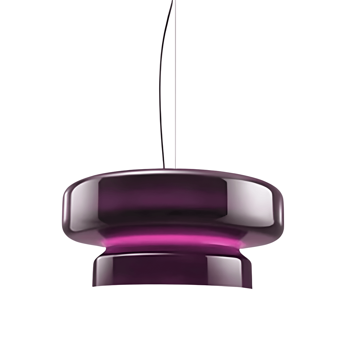 Luminária Pendente Moderna Minimalista Metal Vidro Densy - Ø40cm / Roxo / Branco Neutro (4000K)