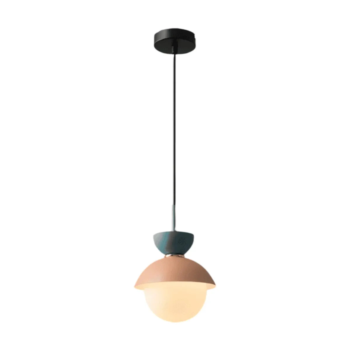 Luminária Pendente Moderna Minimalista Metal Vidro Goele Van - Azul e Rosa