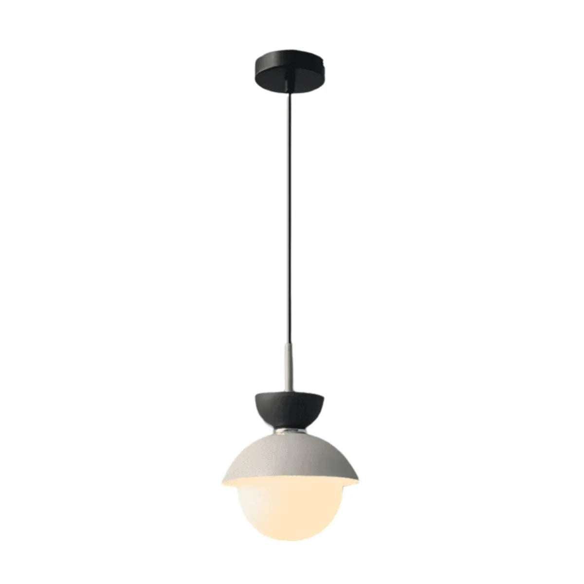 Luminária Pendente Moderna Minimalista Metal Vidro Goele Van - Azul Escuro e Cinza