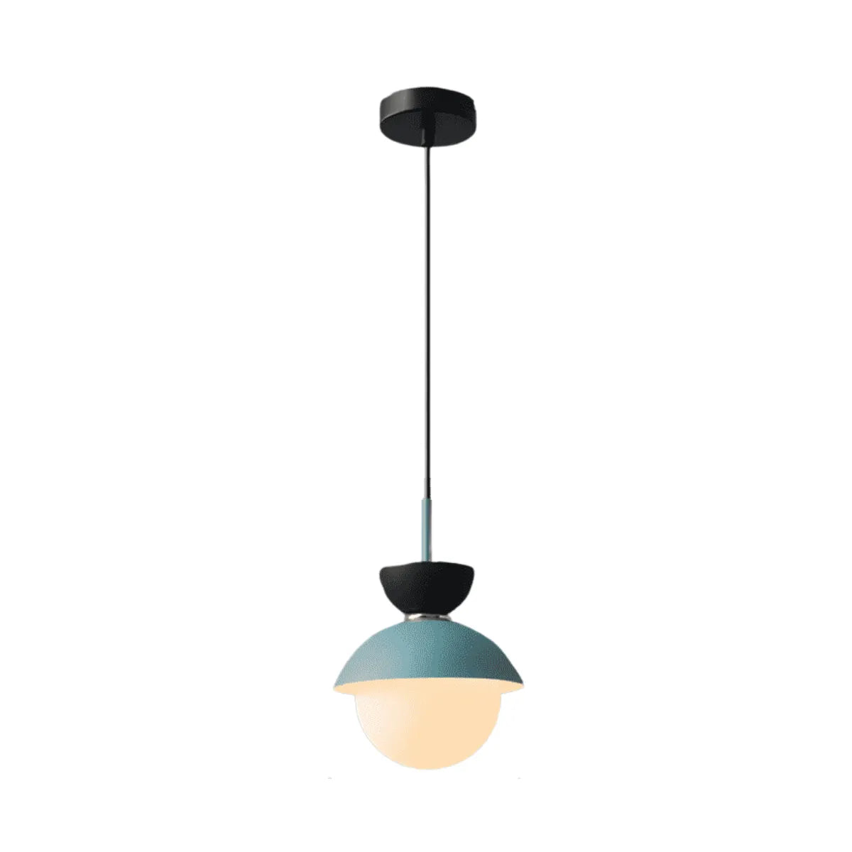 Luminária Pendente Moderna Minimalista Metal Vidro Goele Van - Azul Escuro e Azul